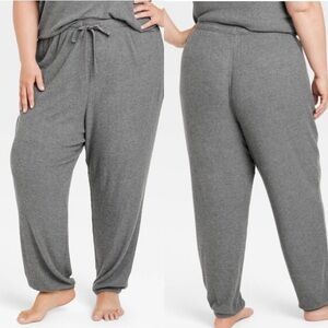NEW - Target Women's Plus Size Cozy Ribbed Pants Dark Gray 2X